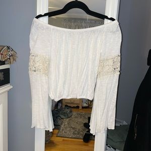 Off-Shoulder White Crop Top